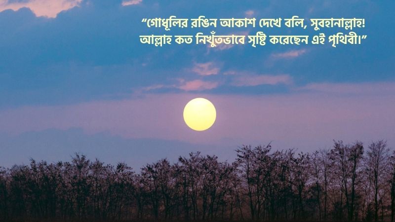 গোধূলি বিকেল নিয়ে ইসলামিক স্ট্যাটাস