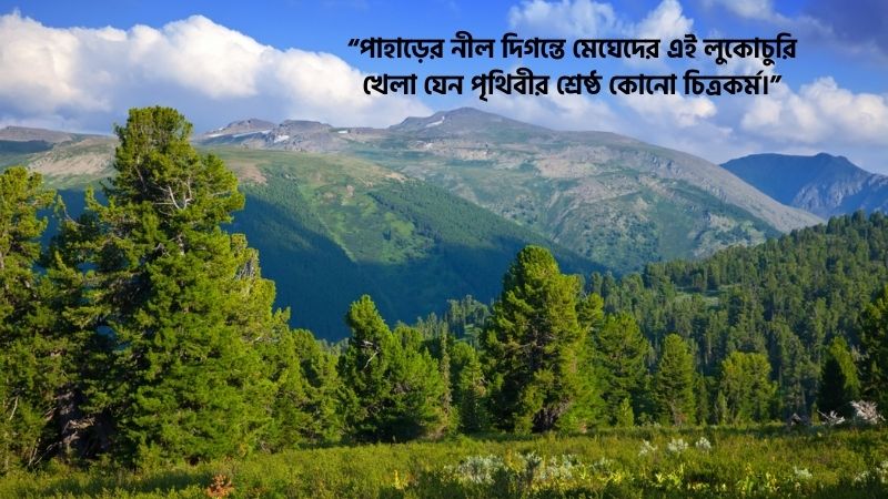 পাহাড়ের সৌন্দর্য নিয়ে মেসেজ