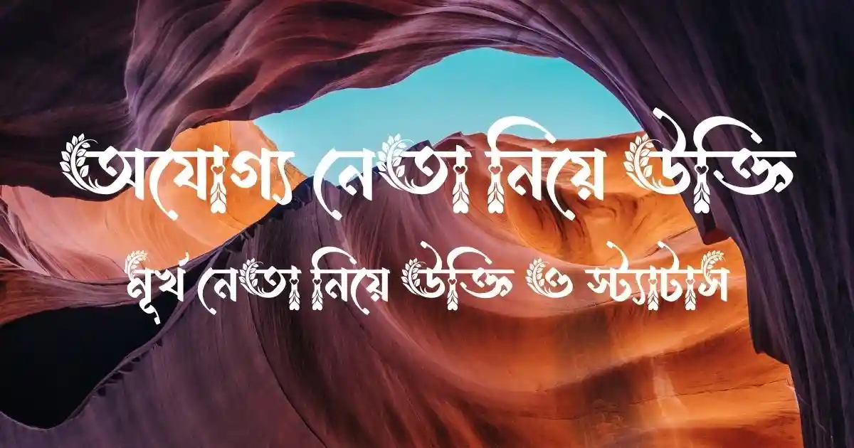 অযোগ্য নেতা নিয়ে উক্তি - মূর্খ নেতা নিয়ে উক্তি ও স্ট্যাটাস