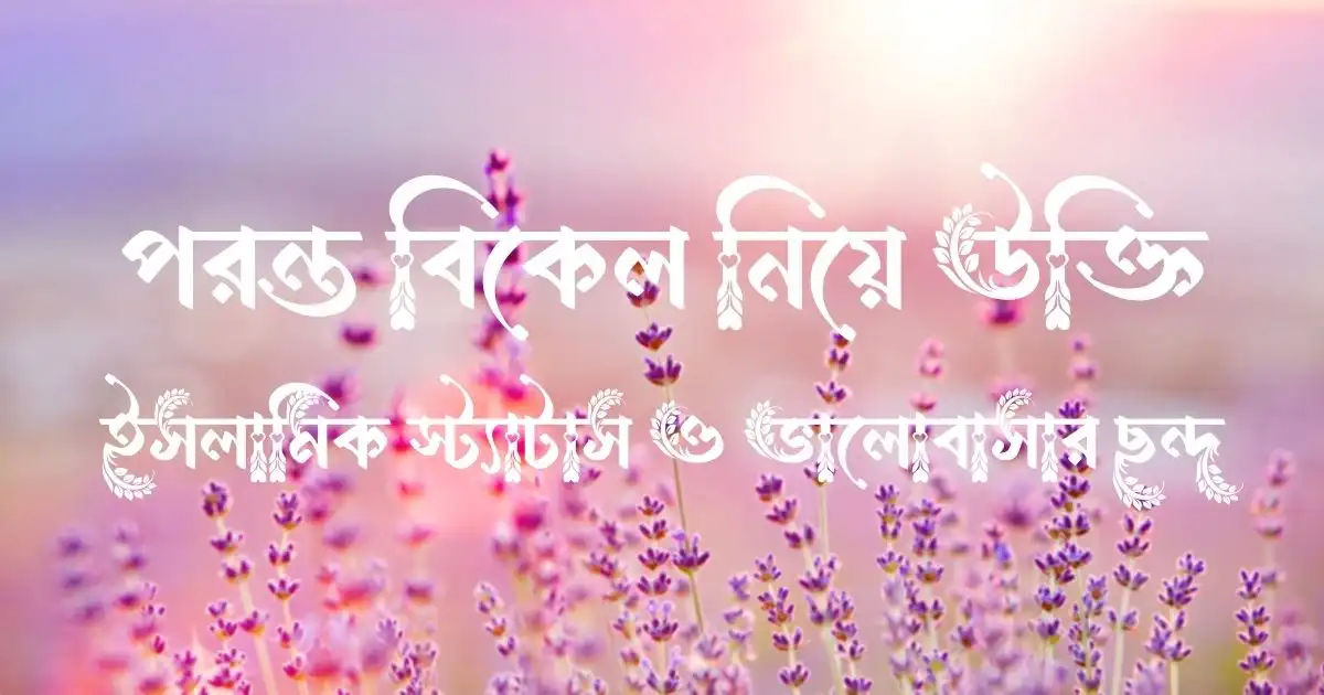 পরন্ত বিকেল নিয়ে উক্তি, ইসলামিক স্ট্যাটাস ও ভালোবাসার ছন্দ