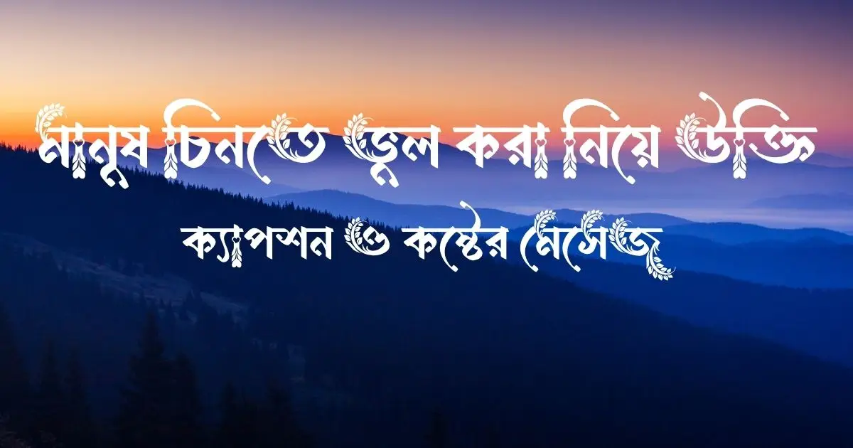 মানুষ চিনতে ভুল করা নিয়ে উক্তি, ক্যাপশন ও কষ্টের মেসেজ