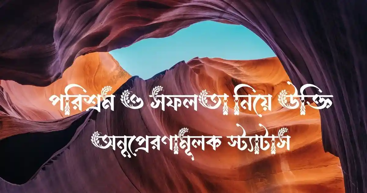 পরিশ্রম ও সফলতা নিয়ে উক্তি, ৩০+অনুপ্রেরণামূলক স্ট্যাটাস