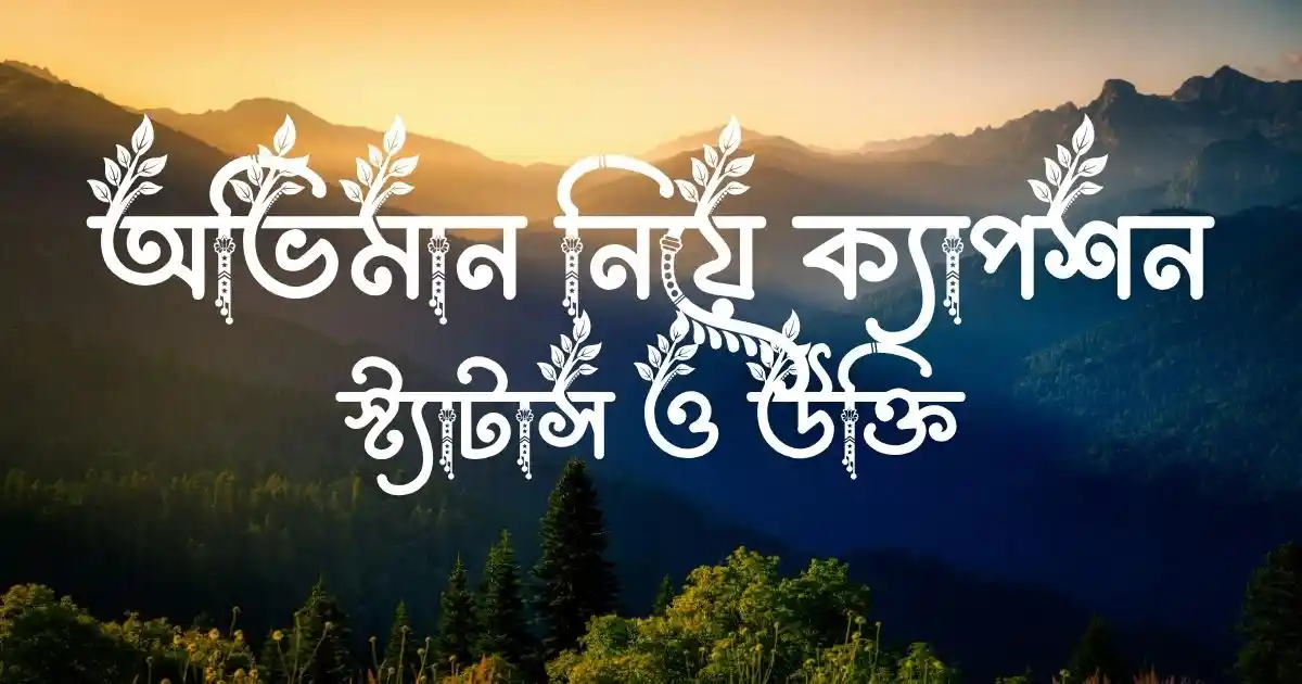 অভিমান নিয়ে ক্যাপশন, স্ট্যাটাস ও উক্তি